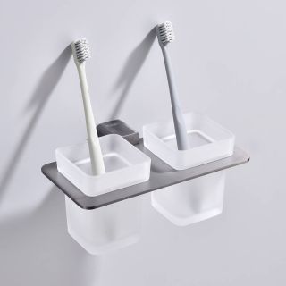 Стакан для ванной комнаты Raglo R301.08.09 двойной графит